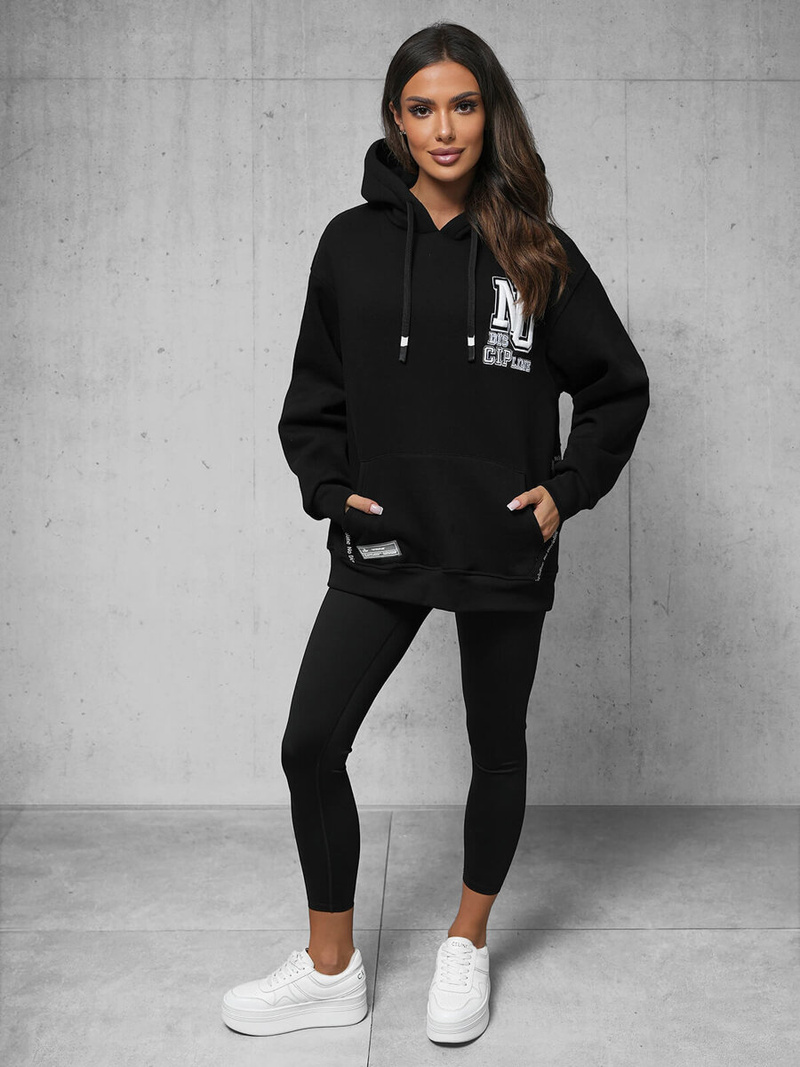 Толстовка чорна OZONEE O/SWE23035Z