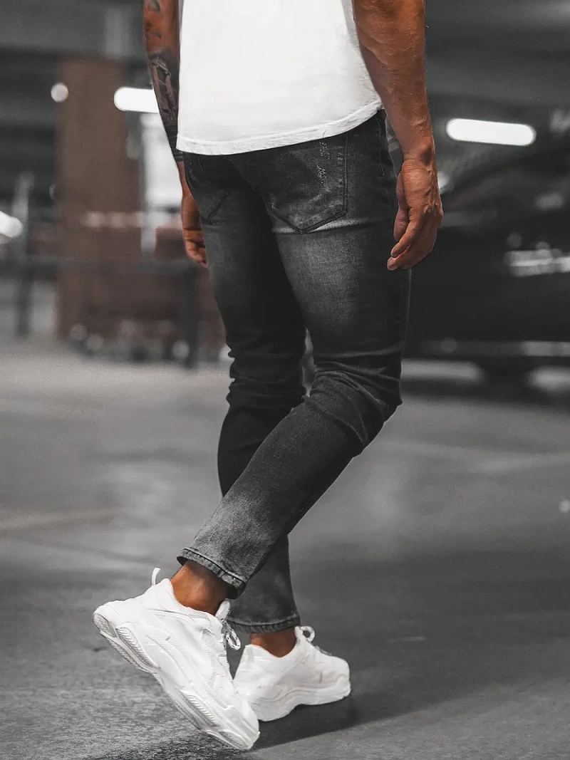 Spodnie jeansowe męskie czarne OZONEE NB/MP0066N