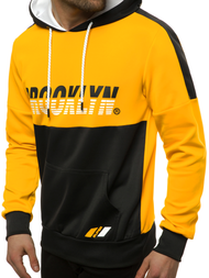 Bluza z kapturem męska żółto-czarna OZONEE JS/DD20127