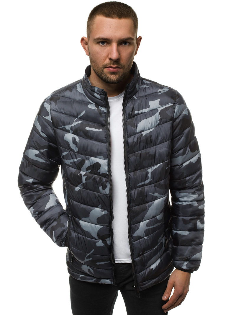 Kurtka męska przejściowa grafitowa-moro OZONEE JS/SM80Z