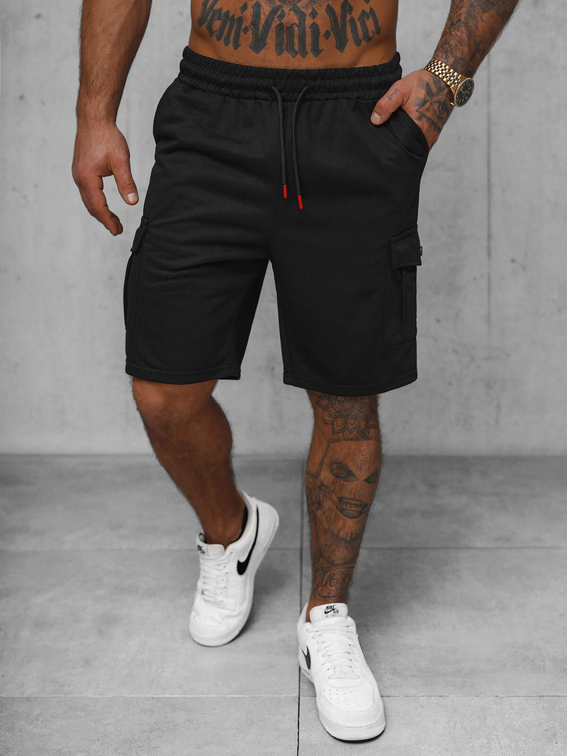 Spodenki dresowe męskie czarne OZONEE JS/8K218/3