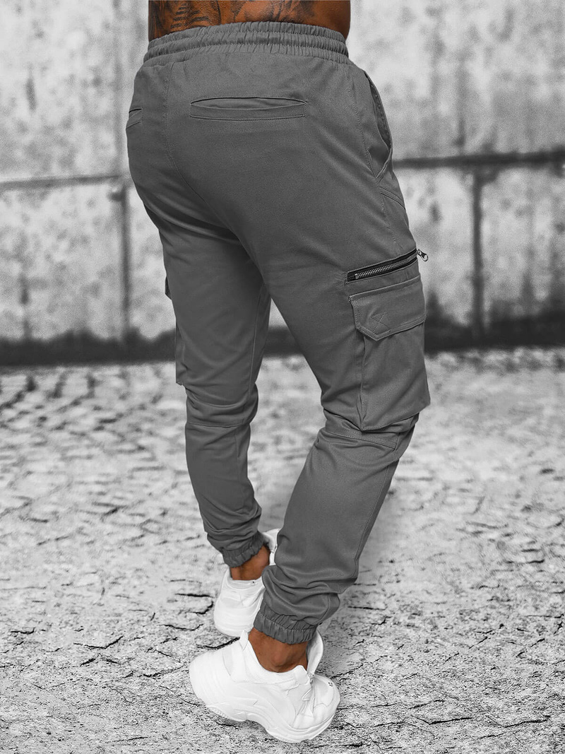 Spodnie męskie joggery szare OZONEE O/G3043