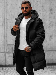 Kurtka zimowa męska pikowana czarna OZONEE O/M799