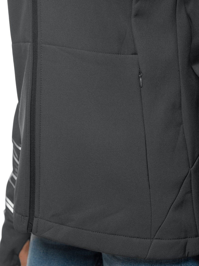 Kurtka softshell damska z kapturem grafitowa OZONEE JS/KSW6002