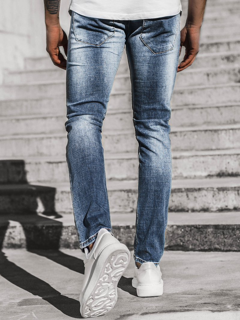 Spodnie męskie jeans niebieskie OZONEE T/6616