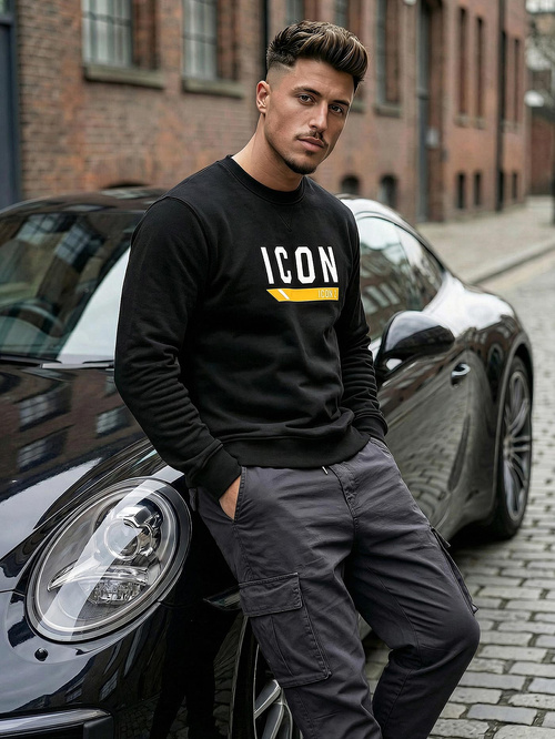 Чоловічий світшот чорний OZONEE JS/8B1753/3