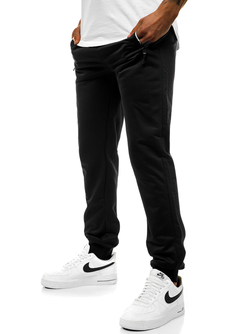 Spodnie dresowe męskie czarne js/xw003s