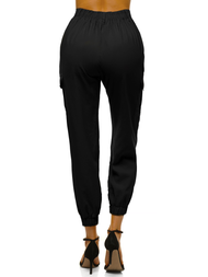 Spodnie damskie joggersy czarne OZONEE O/HM005