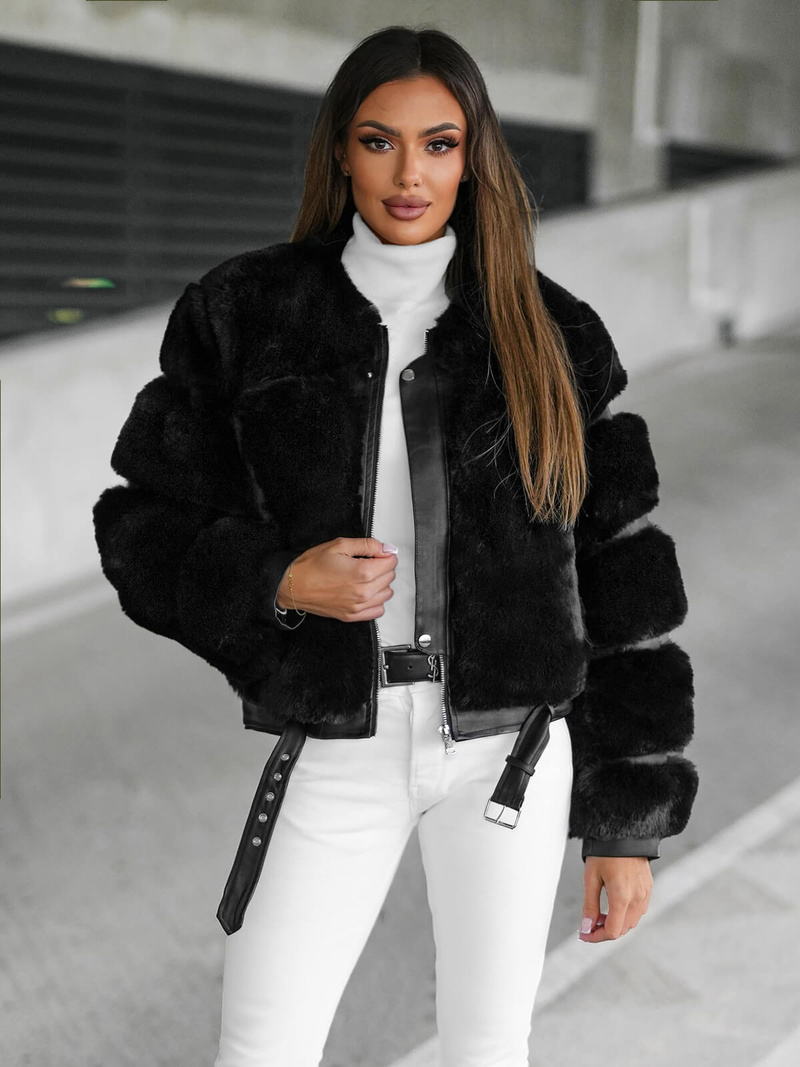 Куртка жіноча чорна OZONEE JS/11Z8080Z