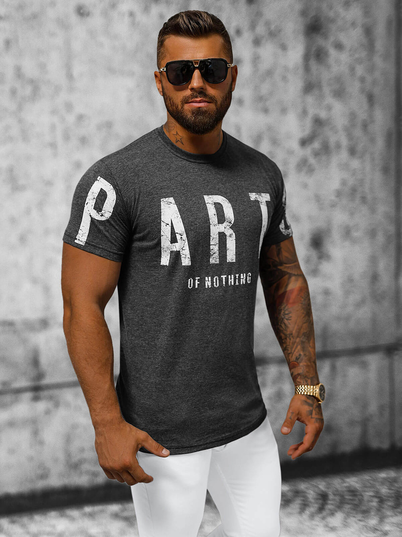 Футболка чоловіча Темно-сіра OZONEE O/1180Z