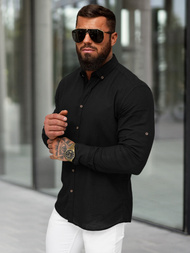 Koszula męska czarna OZONEE O/V144