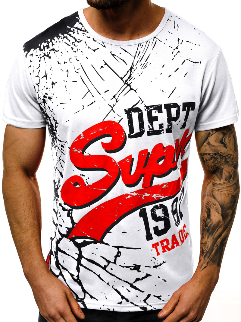 T-Shirt męski biały OZONEE JS/KS1942