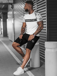 Чоловічий спортивний комплект Бiло-Чорний OZONEE O/HM760Z