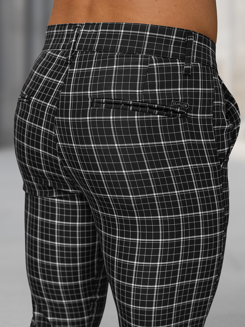 Spodnie męskie chino materiałowe czarne OZONEE DJ/5515Z