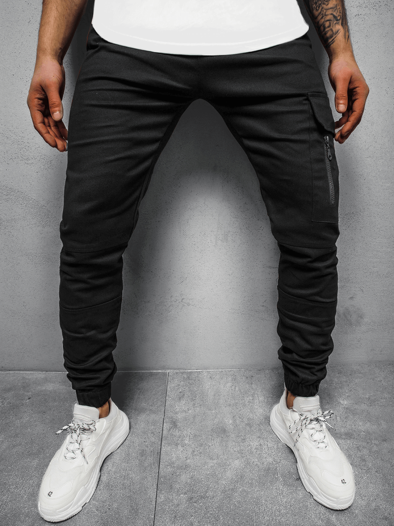 Штани чоловічі джоггери Чорнi OZONEE O/11104