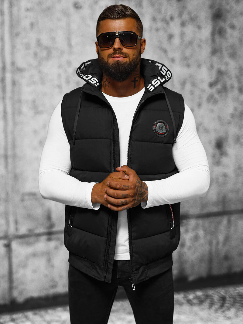 Безрукавка чоловіча чорна OZONEE JS/84M3028/392