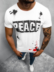 T-Shirt męski z nadrukiem biały OZONEE O/1172Z 