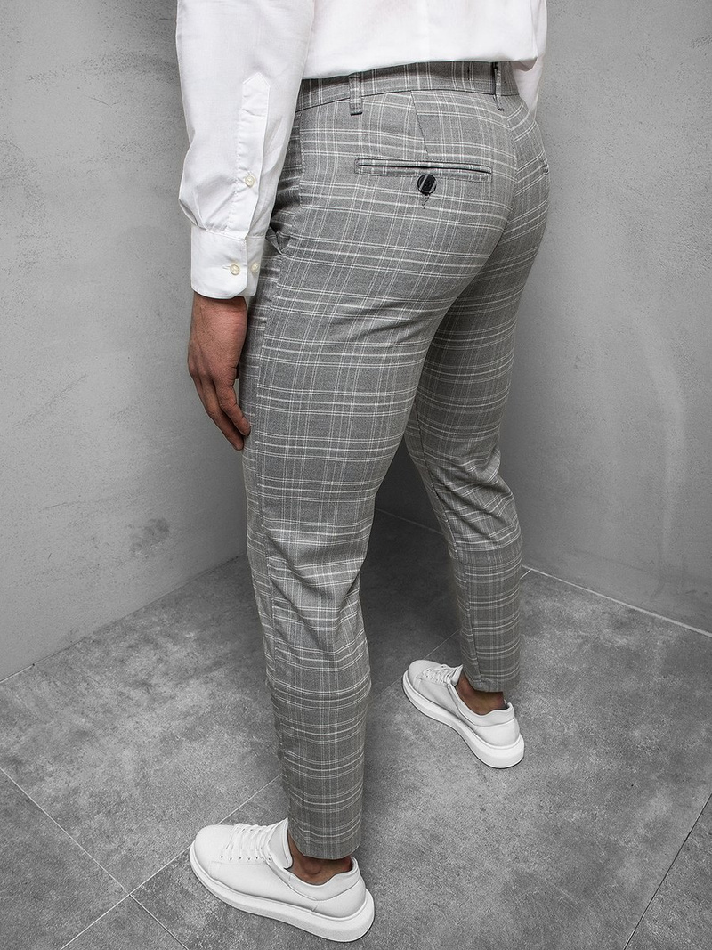 Spodnie męskie chino materiałowe szare OZONEE DJ/5508