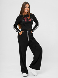 Komplet dresowy damski dwuczęściowy czarny OZONEE JS/M60815AB