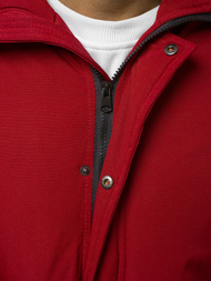 Kurtka zimowa męska z futerkiem bordowa OZONEE JS/M2019/6Z