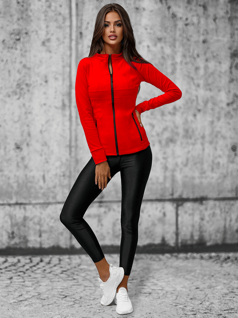Bluza damska rozpinana czerwona OZONEE JS/HD151/5Z