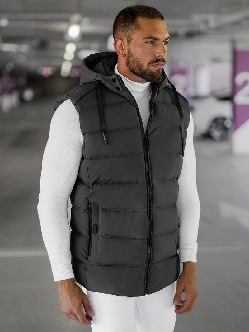 Безрукавка чоловіча графіт OZONEE JS/57M7507/105Z