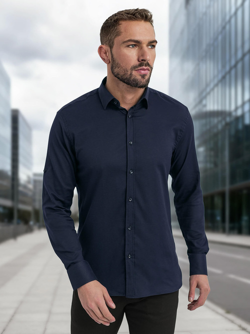 Koszula męska elegancka granatowa OZONEE V/V188