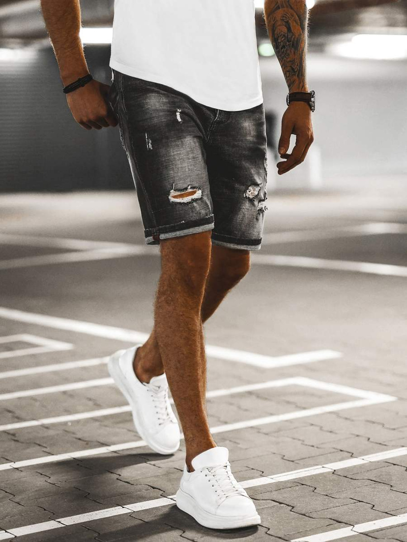 Чоловічі джинсові шорти Графітові OZONEE NB/MP0035BCZ