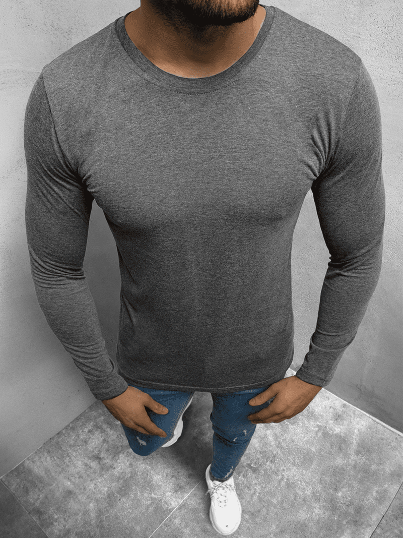 Longsleeve męski grafitowy OZONEE O/1209Z