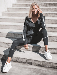 Komplet dresowy trzyczęściowy czarny OZONEE JS/YW06018/1/11