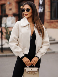 Kurtka damska z futerkiem ecru OZONEE O/81326