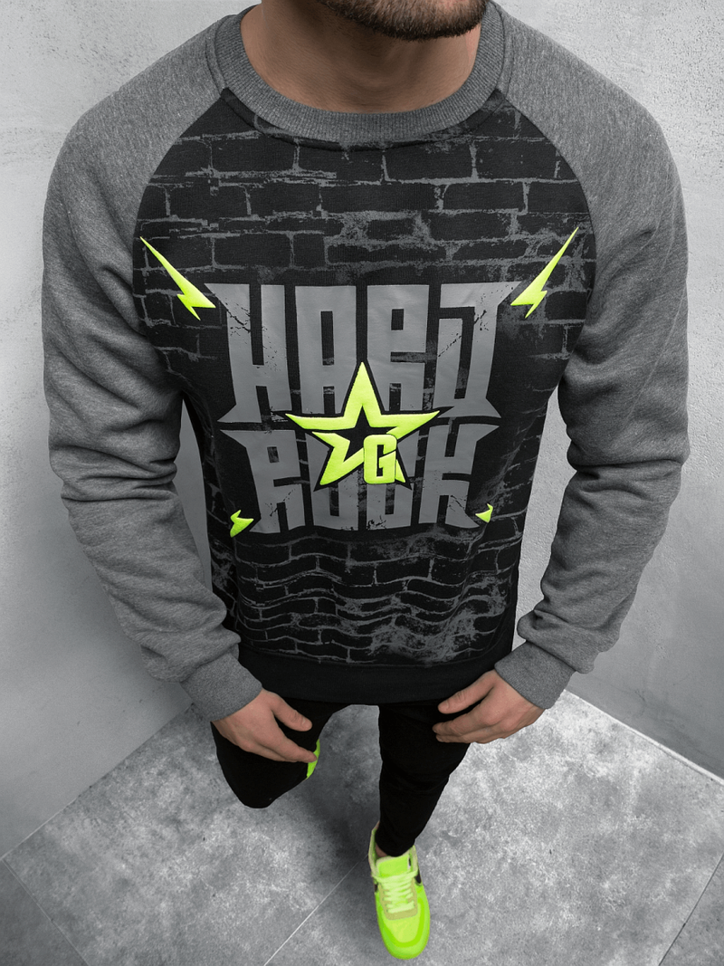 Bluza męska bez kaptura czarna OZONEE JS/Y10095