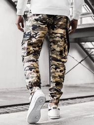 Spodnie męskie chino joggery moro-beżowe OZONEE O/11106