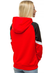Bluza z kapturem damska czerwona OZONEE JS/JK88118/18