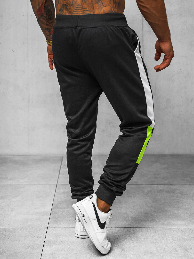 Spodnie dresowe męskie czarne OZONEE JS/8K211