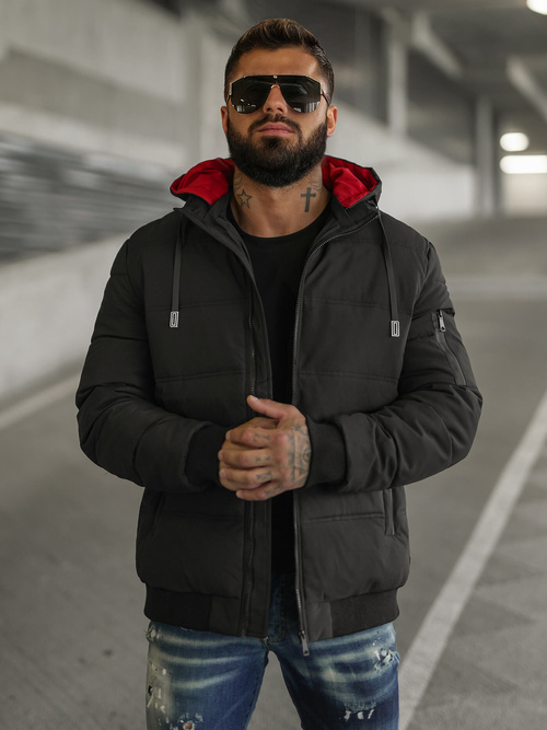 Kurtka męska pikowana czarna OZONEE JS/31M5003Z