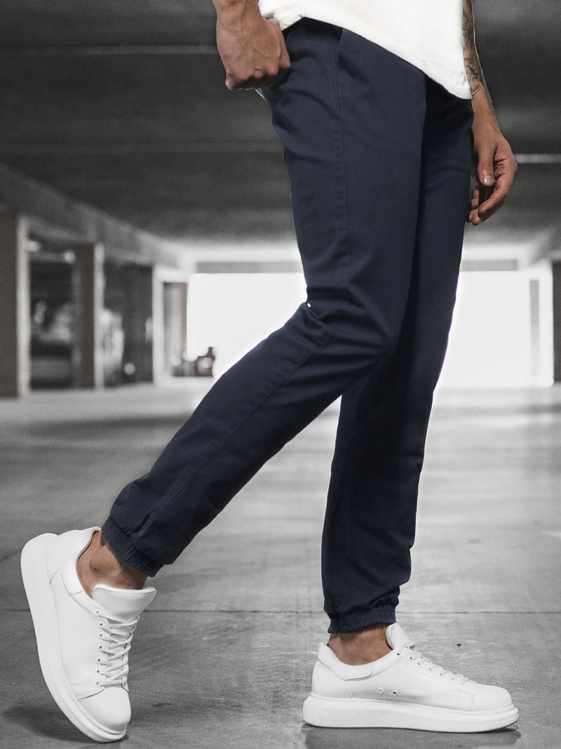 Spodnie męskie chino joggery ciemno-granatowe OZONEE JB/JP1145/9