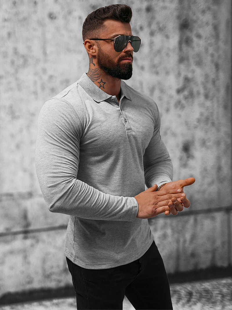 Longsleeve męski szary OZONEE O/B263