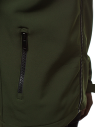 Kurtka softshell męska z kapturem zielona OZONEE JS/56008Z