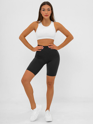 Legginsy krótkie damskie kolarki czarne OZONEE JS/17K583/3