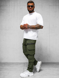 Spodnie męskie cargo wide leg khaki OZONEE O/PS5526