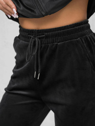 Komplet dresowy damski welurowy czarny OZONEE JS/35C1610/3