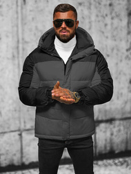 Kurtka zimowa męska pikowana szara OZONEE JS/31M5008