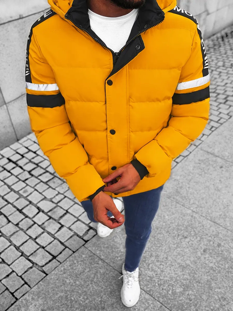 Kurtka zimowa męska pikowana żółta OZONEE JS/M8103