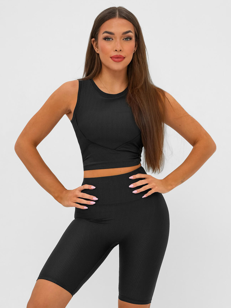 Biustonosz sportowy damski stanik treningowy czarny OZONEE JS/17K596/3