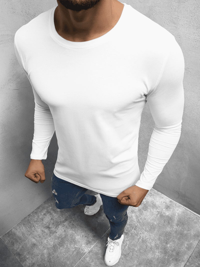 Longsleeve męski biały OZONEE O/1209Z