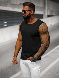 Koszulka bez rękawów męska czarna OZONEE JS/99001Z