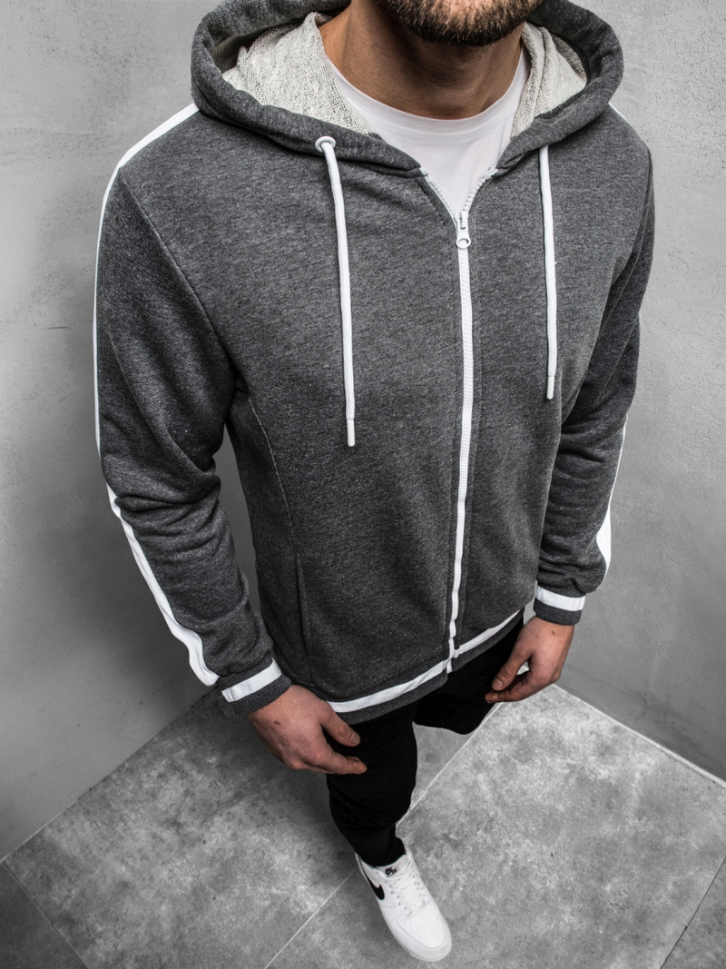 Толстовка чоловіча Темно-сіра OZONEE A/1009Z