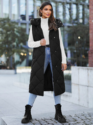 Стьобаний жіночий жилет чорний OZONEE JS/5M3165/392