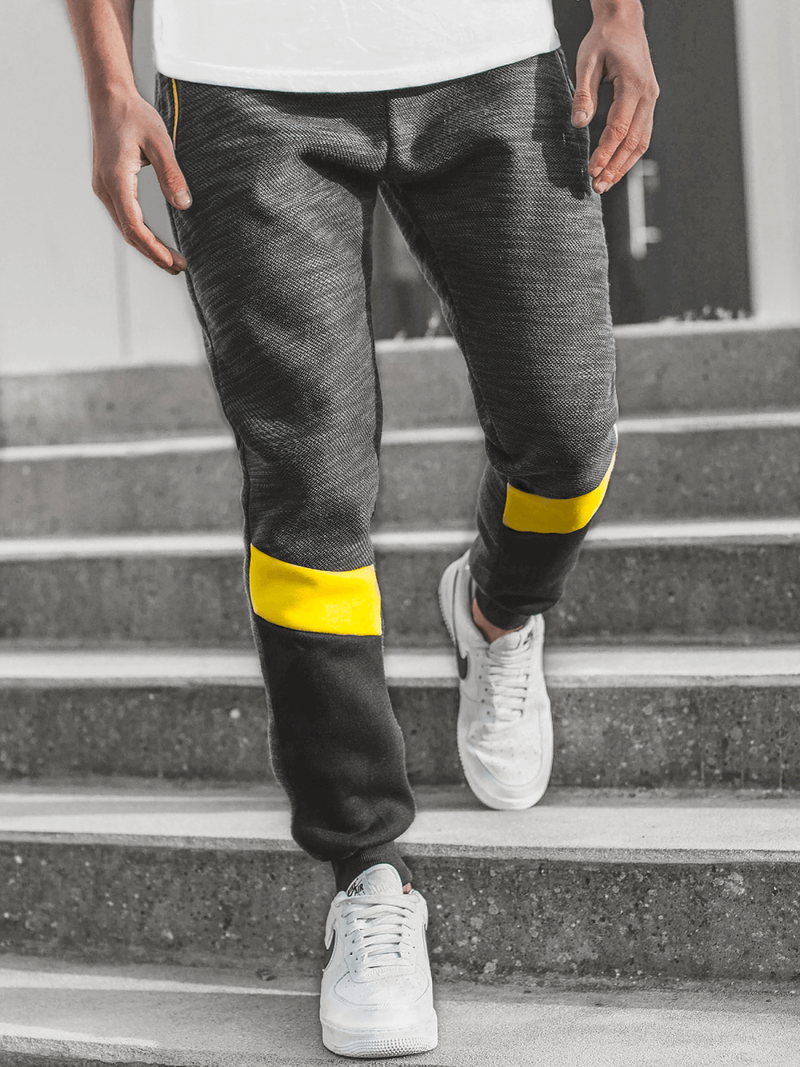 Spodnie dresowe męskie czarne OZONEE JS/K60019